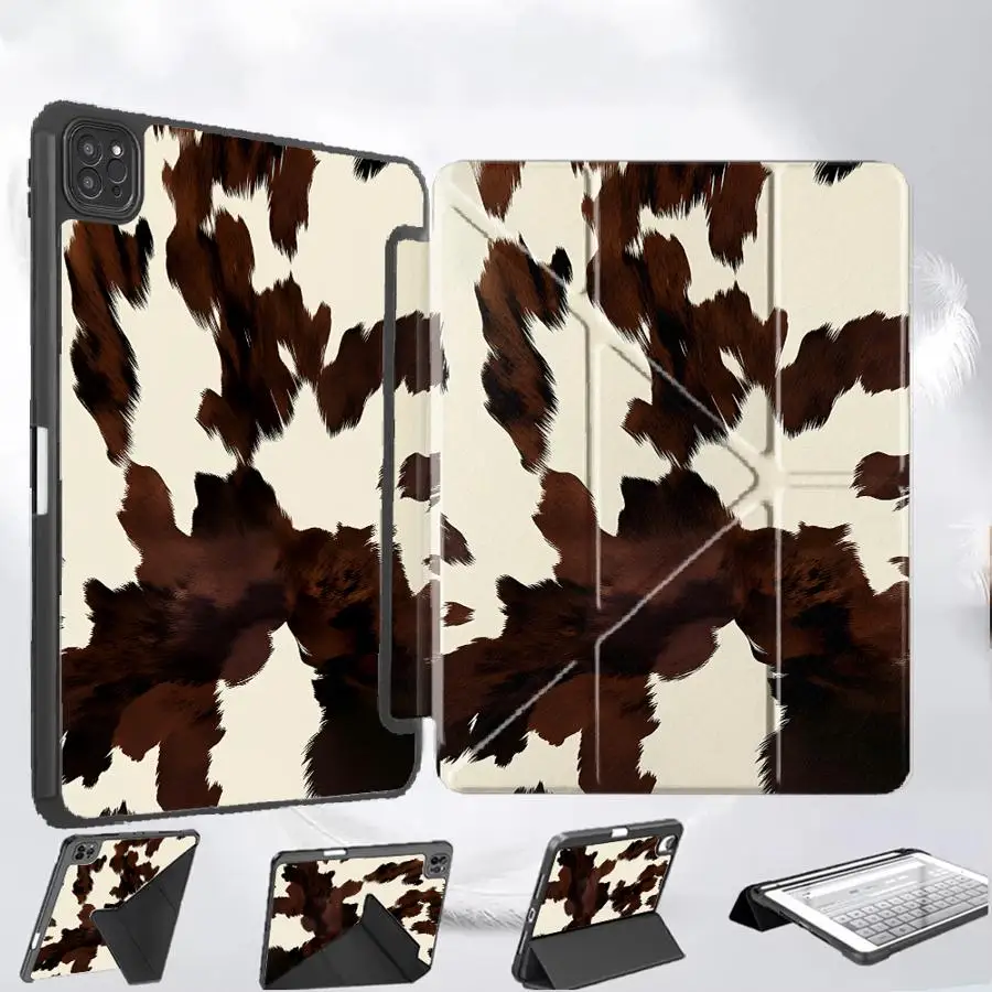 Tablet Case For iPad Pro 2025 Air 4 5 M3 M2 M4 11inch Pro 11th 10th 9th 8th 7th 12.9inch Mini 6 7 Holder Cover Brown Cow Print