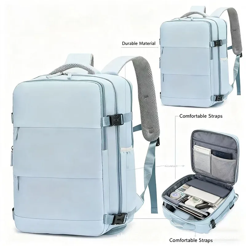 Mochila ligera de gran capacidad para hombres y mujeres con compartimento para zapatos, mochila multifuncional para computadora de viaje