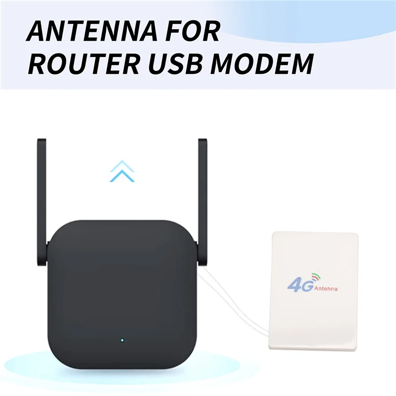 B44C 4G LTE Antenna 3G 4G Panel Antenna With SMA TS9 CRC9 Connector 2M Cable For E8372 E3372 B315 Router USB Modem