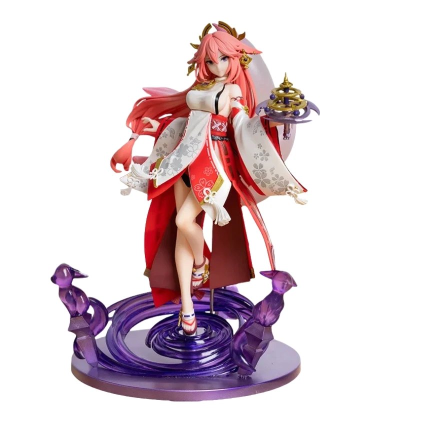 24CM Genshin Impact Yae Miko Zhongli Tartaglia Naganohara Yoimiya figure Anime Action PVC Statue Model Toy Collection Doll Gift