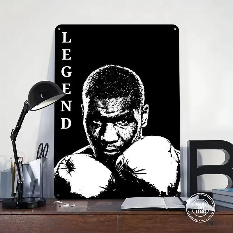 Boxing Legend Portrait Poster Customized Vintage Metal Signs Wall Art Retro Tin Plaque for Bedroom Decoration Gaming Desk Decor