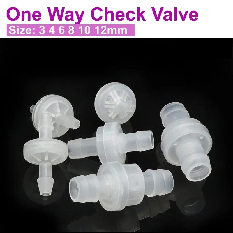 

2/10Pcs Plastic One Way Valve Water Non-Return Water Inline Fluids Check Valves 3 4 6 8 10 12mm for Fuel Gas Liquid Air