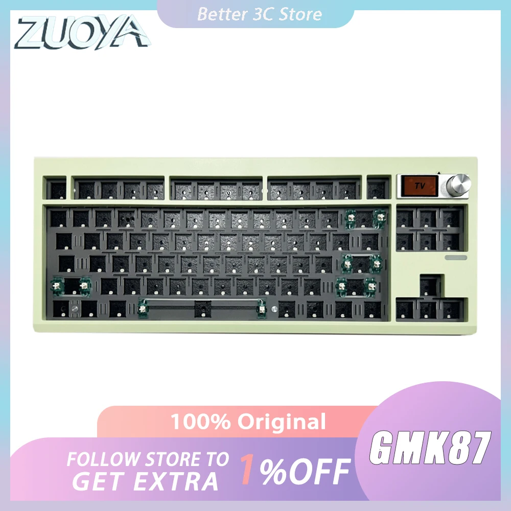 

ZUOYA GMK87 Mechanical Keyboard Kit Multifunctional Knob Three Mode Wireless Gaming Keyboard RGB Hot Swap PC Gamer Accessories