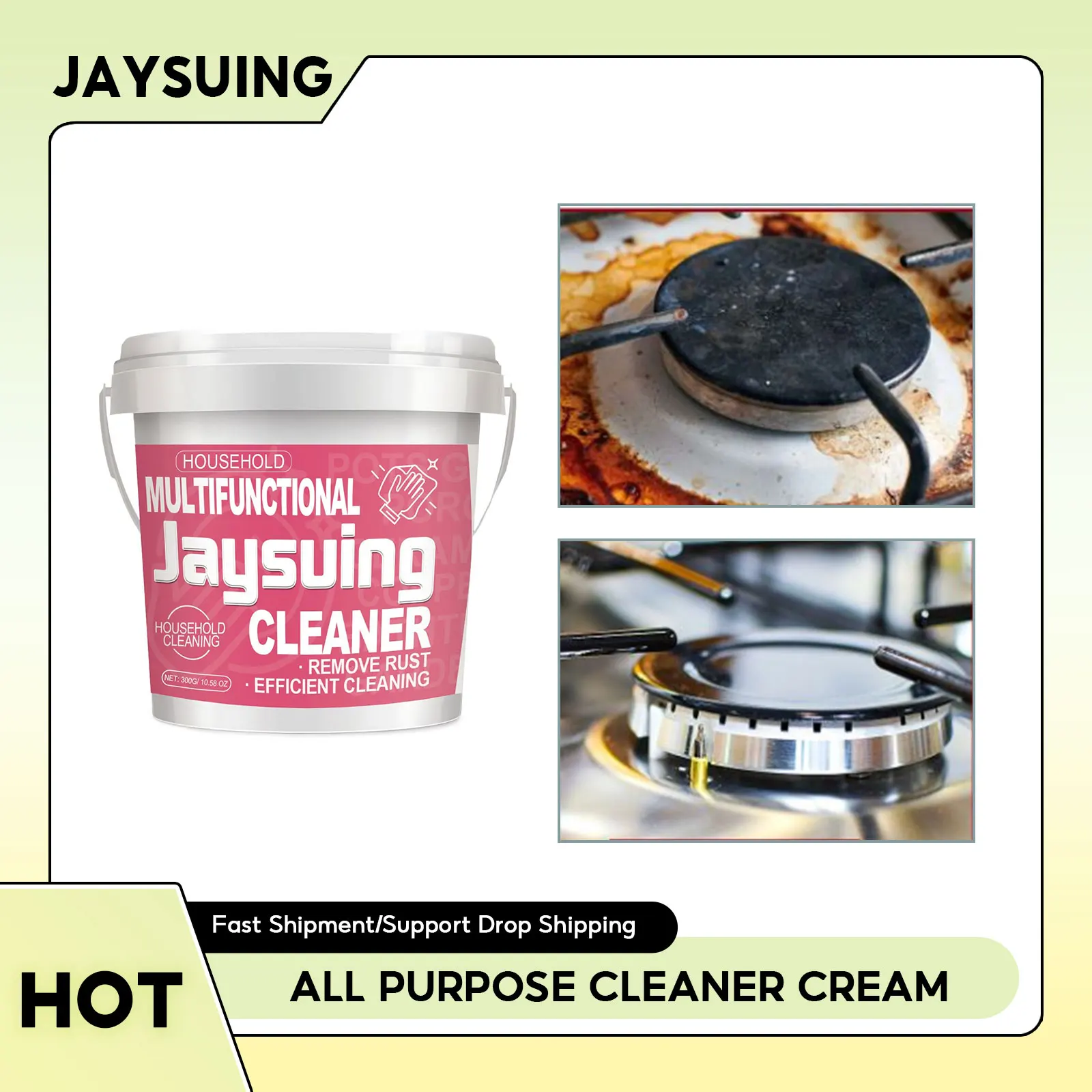 Kitchen Cleaning Paste Stainless Steel Pot Bottom Dirt Cleaning Heavy Oil Stain Removal Household Scrub Paste Cookware Cleanser