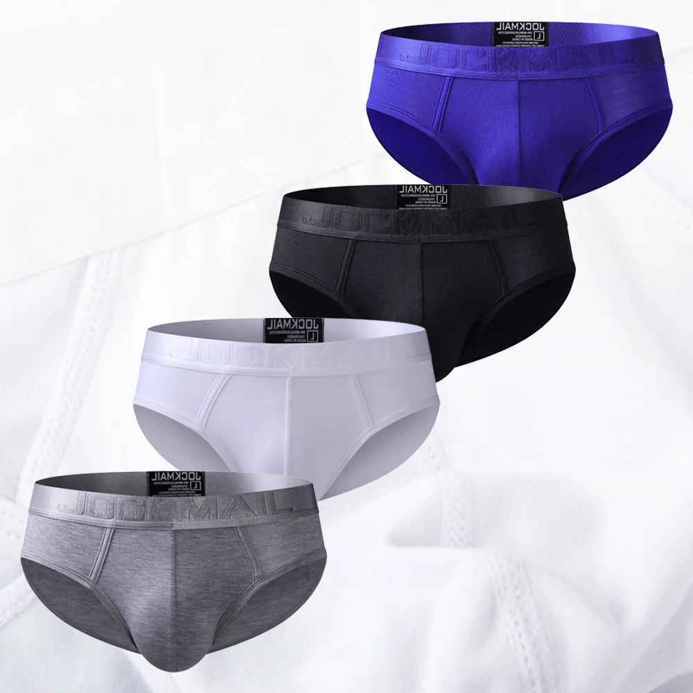 

Jockmail Men's Sexy Briefs Modal Comfortable Breathable Soft Glossy Underwear for Large Penises Slip Fit Calzoncillos