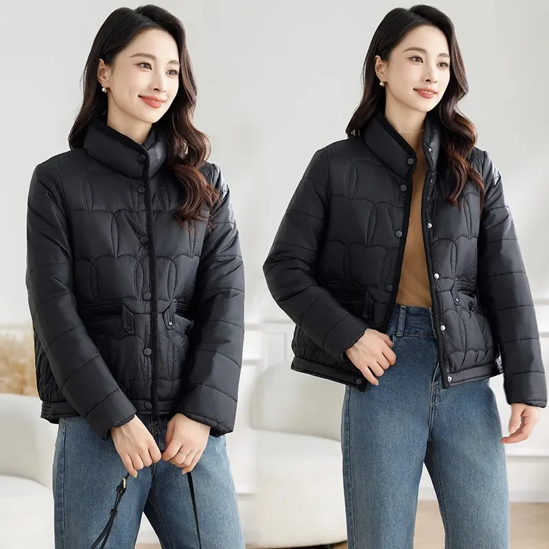 

Down Coat Women Parkas 2025 Winter New Short Thick Warm Cotton Padded Jacket Fashion Thicken Outwear Korean Female Overwear Tops