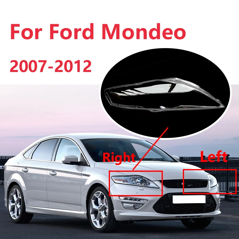 

Передняя крышка для передней фары автомобиля Ford Mondeo 2007-2012, левый и правый прозрачный абажур из оргстекла, замена детской лампы