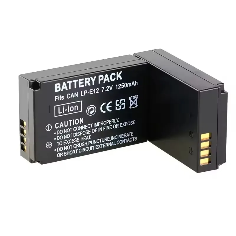 Baterias LP-E12 7.2V 1250mAh para Canon LPE12 EOS M M10 M50 M100 100D para Kiss X7 para Rebel SL1 DSLR Bateria de câmera