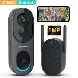 Qihoo360 Botslab 5MP HDR Video Doorbell Camera  2.5K WIfi Battery Corded  Doorbell Cloud Storage Free Home Security Doorbell