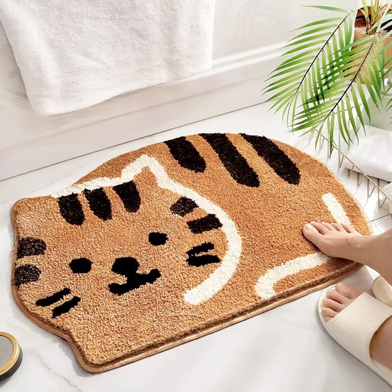 VIKAMA Linda alfombra similar a la lana para entrada, adecuada para alfombrilla de puerta, suelo de baño absorbente y fácil de limpiar, decoración del hogar