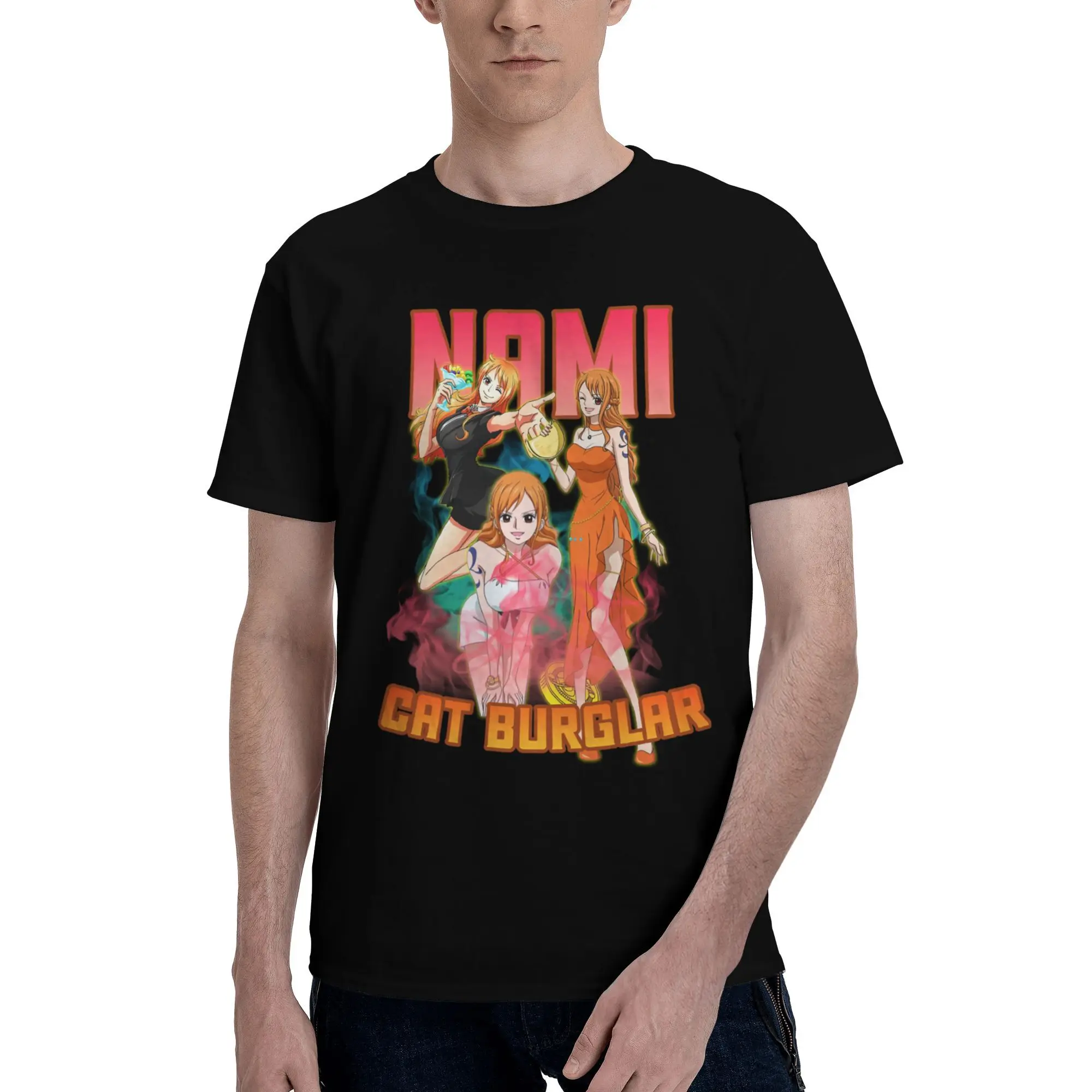 

Custom Kawaii Nami T Shirt Men Short Sleeved One P-Pieces T-shirt Graphic Tee Tops 100% Cotton Regular Fit Tshirt Merch