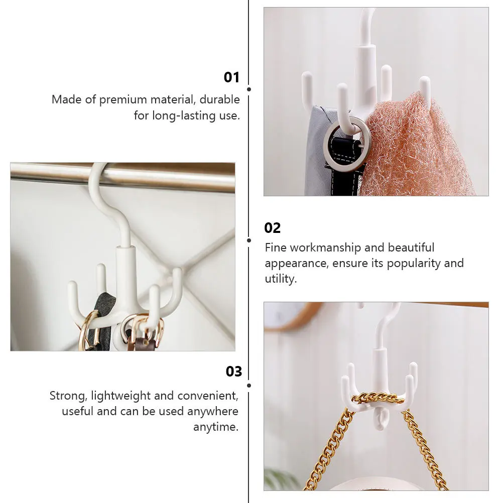 

2Pcs Multi-Purpose Rotating Hook Clothes Hanger Heat Resistant Laundry Rack Household Drying Rack Strong Load Socks Shelf