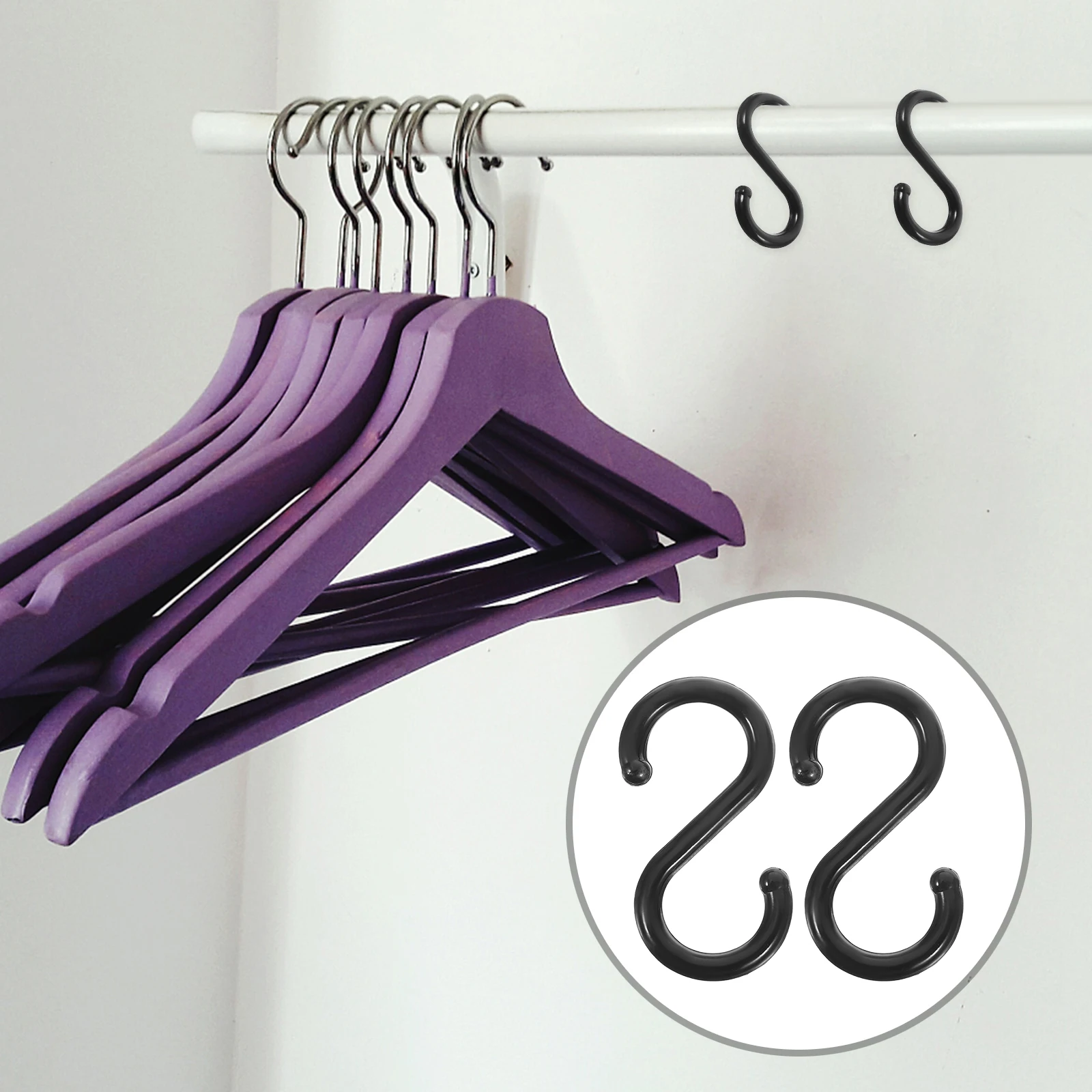 

100pcs Hooks Plastic Anti-Slip Multi-Purpose Hanging Holder Closet Coat Hook Wardrobe Storage Home Hooks Reusable For