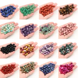 Natural Stone Loose Beads 4 6 8 10mm Amethyst Lava Turquoise Round Charms Crystal Bead for Jewelry Making DIY Bracelet Necklace