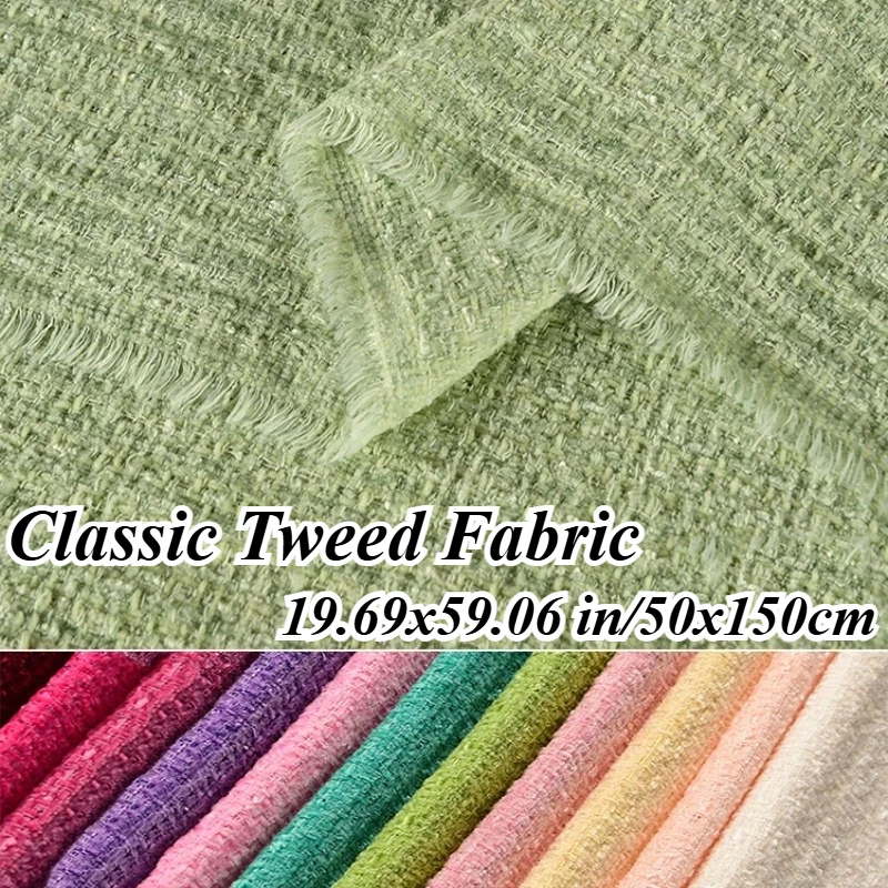 

50x150cm Tweed Fabric Chunky Woven Cloth for DIY Coat Clothing Dress Handmade Sewing Quilting Autumn Winter