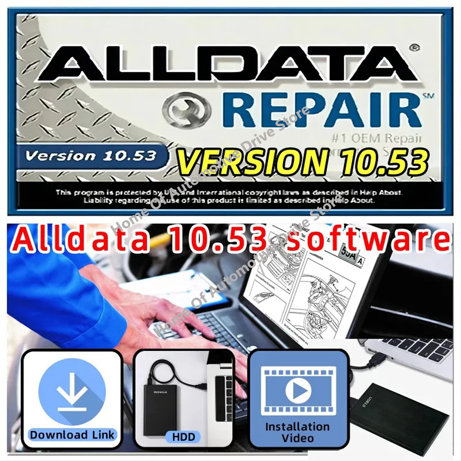 2025 Hot alldata 10.53 software autoreparatiesoftware Alle gegevenssetsoftware met bedradingsdiagram