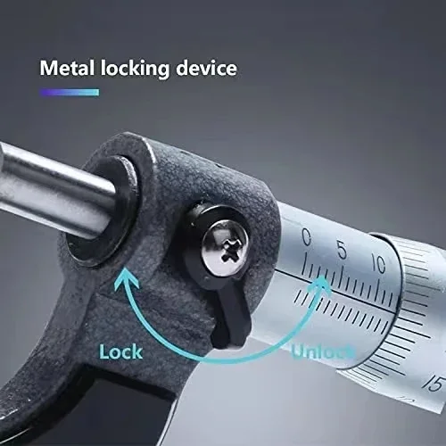 Micrómetro de calibre preciso, 0-25mm, 0,01mm, herramienta de medición de calibre métrico exterior