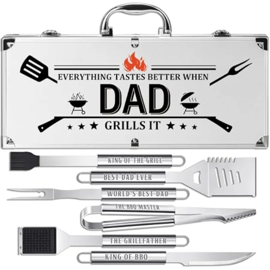 

Gifts, Birthday Gifts from Daughter Son Heavy Duty Grilling Accessories Kit for Backyard BBQ, Thick Stainless Steel Grill Utens