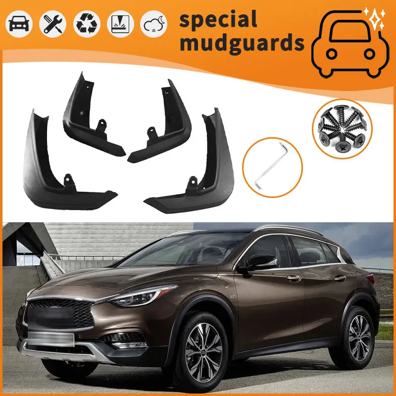 

For models 15-21 of Infiniti QX30 QX50 Mudguards Fender Mudflaps Front Rear Flares Splash Guards Cover Car Accessorie