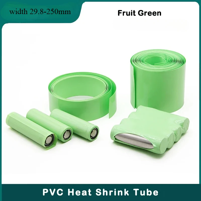 Fruit Green18650 Lipo Battery PVC Heat Shrink Tube Pack  Insulated Film Wrap Case Protection Cable Sleeve