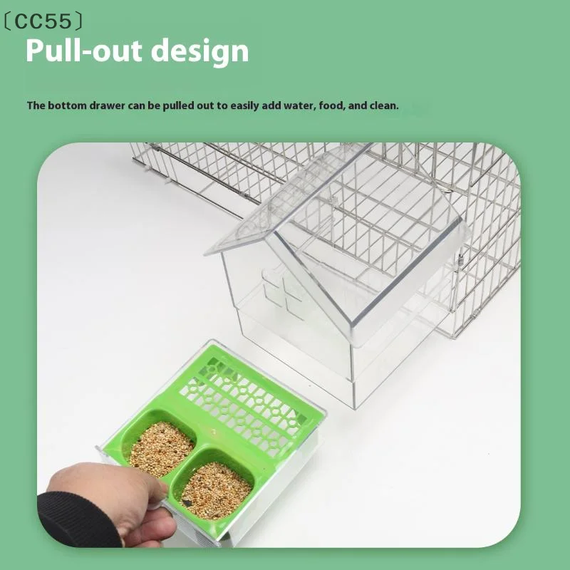 [CC5.] وحدة تغذية الببغاء المعلقة تمنع التناثر وعاء تغذية الطيور متعدد الوظائف حمام الطيور الببغاوات حوض الاستحمام قفص الطيور الملحقات