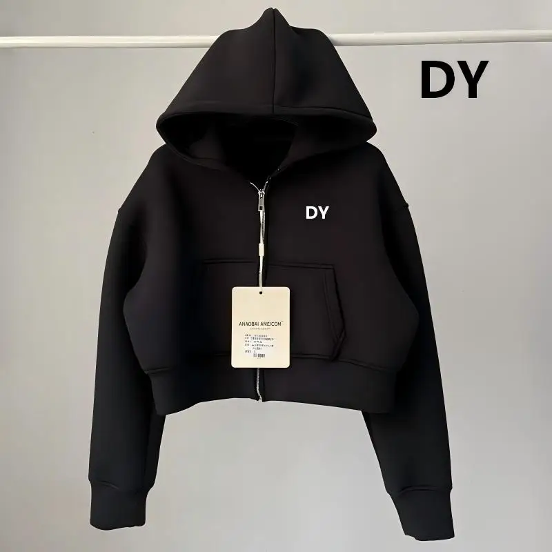 2026 New Style Fashion Solid Color Loose Hooded Sports Sweatshirt for Women - Spring/Autumn Casual Sports Short Sleeve Top