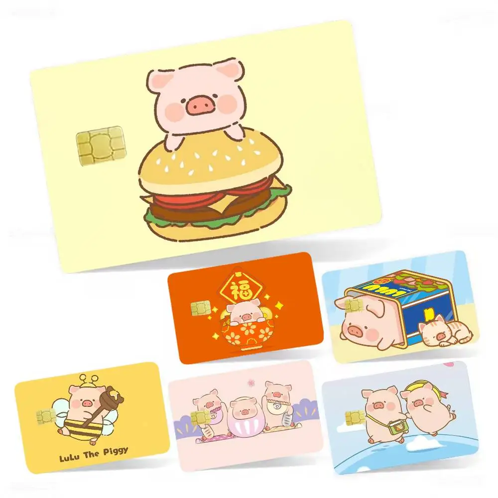 

Cute LuLu piggy Laser Holographic Sticker Skin Cover for Credit Bank Debit Card