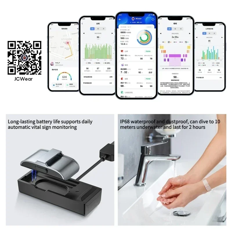 2208A Gelang Pintar Monitor Detak Jantung Tekanan Darah Pedometer Pelacak Kebugaran Olahraga untuk Pria Wanita Gelang Elektronik