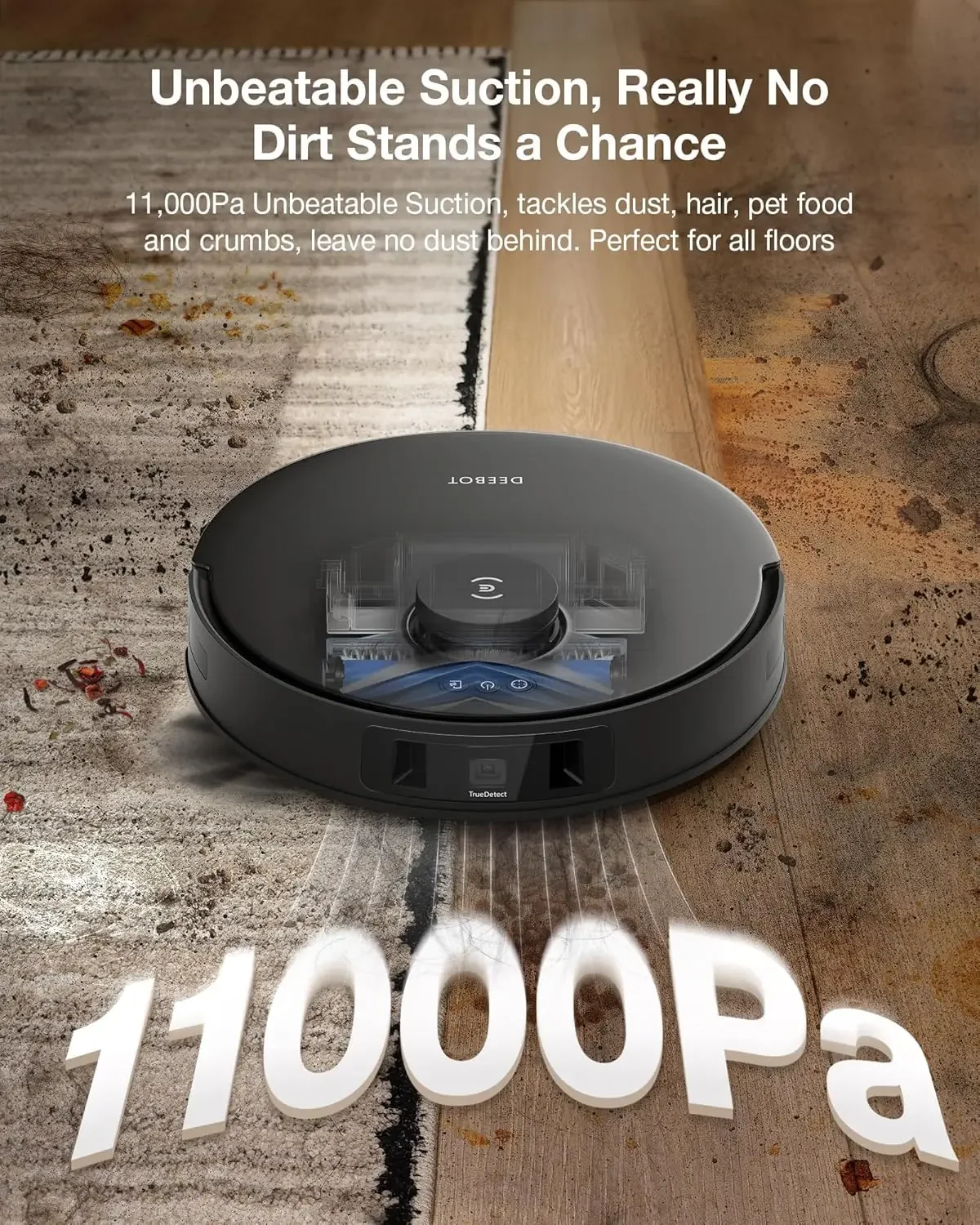 DEEBOT Robot Vacuum Technology TruEdge Adaptive Edge Mopping Hot Water Mop Washing Self-Emptying Self RefillingAuto-Mop Lifting