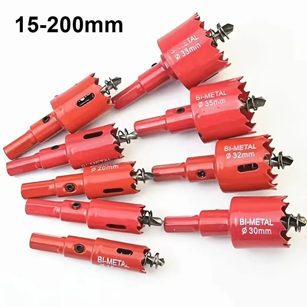1 Buah Gergaji Lubang Bi-metal M42 15-200Mm Tahan Lama Baja HSS DIY Alat Kayu Pembuka Lubang Bimetalik untuk Logam Besi Aluminium Plastik