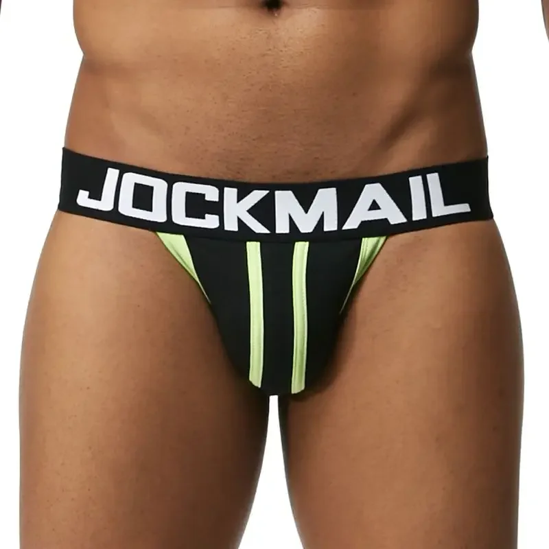 JOCKMAIL Sexy Men Underwear Jockstrap Cotton pipeline Jocks Man G-strings Men thong Male panties Briefs Gay underwear Penis