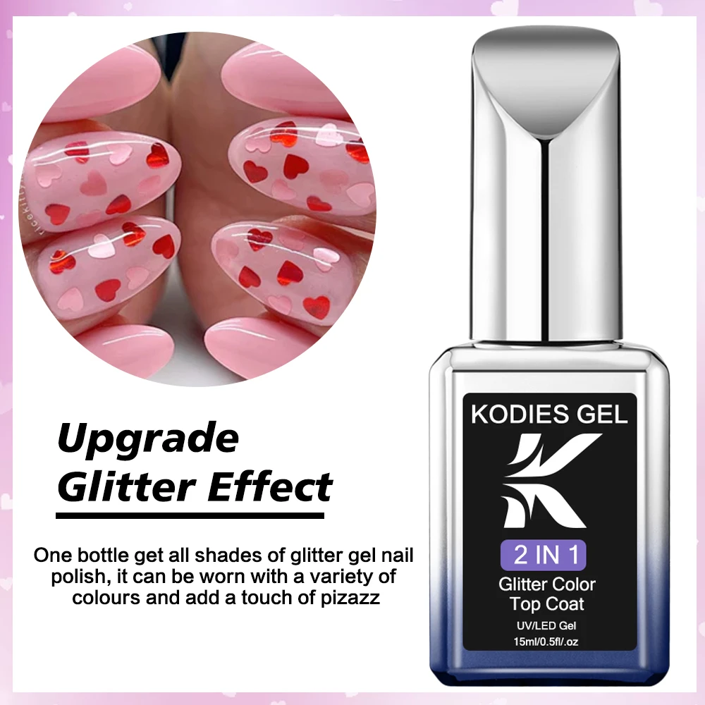 كودي-طلاء جل للأظافر ، جل ، معطف علوي لامع ، مانيكير عيد الحب ، LED بالأشعة فوق البنفسجية ، وردي شفاف ، فن الأظافر ، تصميم النهاية #4