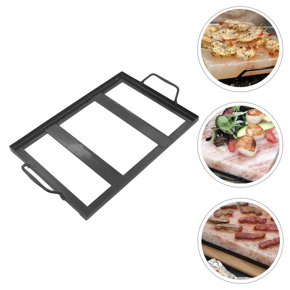 

1pc Barbecue Salt Plate Rack Restaurant Iron Enamel Grill Rack (Black) Barbecue Rack Roasting Rack Barbecue Tool