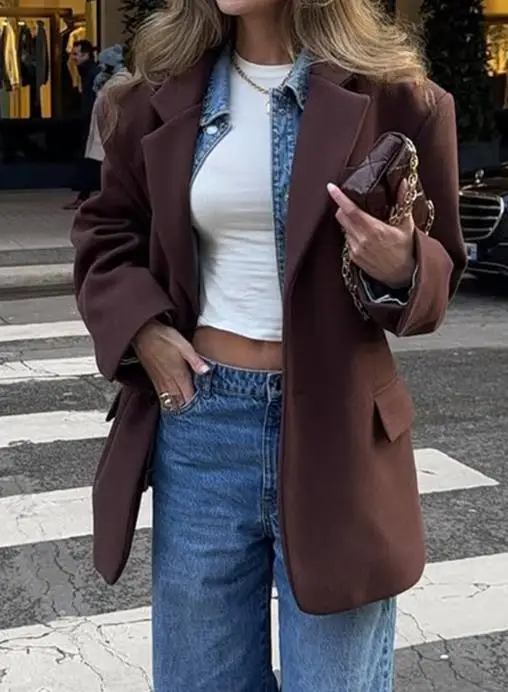 

Осенне-зимний элегантный отпускной высококачественный универсальный пиджак 2022, женская одежда, женское пальто