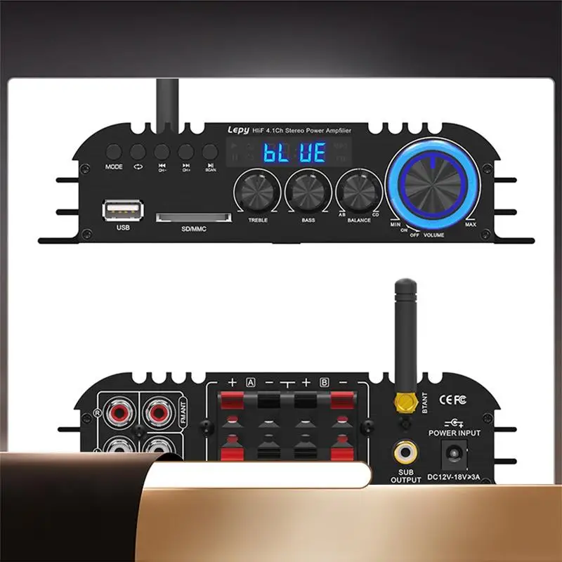 

Lepy LP-269 PRO 4.1 Channel Bluetooth Amplifiers For Home Car Theater Coaxial In USB SD FM Function Subwoofer EU Plug-X64A