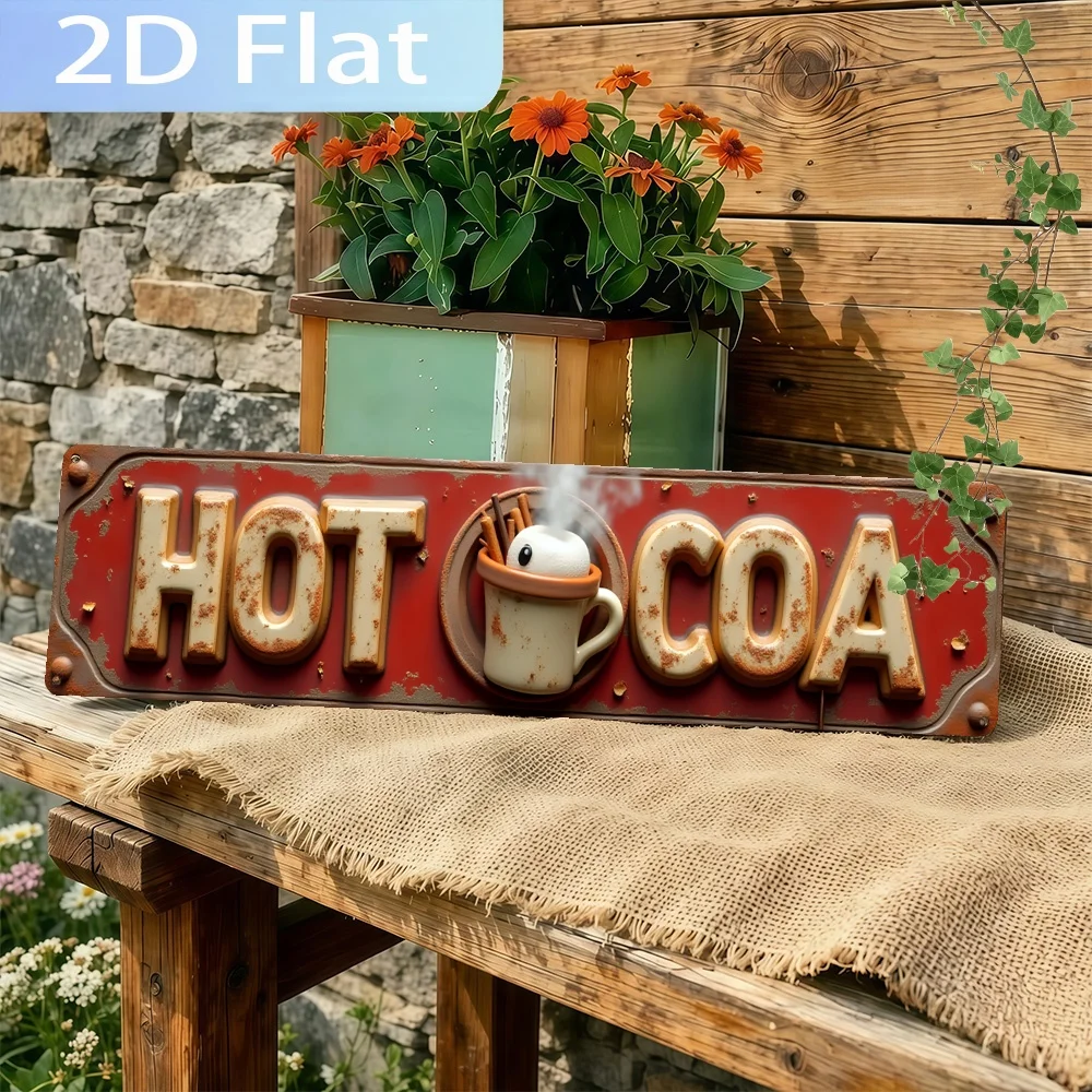 2D Flat, Traditional Irish Floral Design with Shamrock & Hot Cocoa in a Mug, Frameless Artificial Decor for Indoor/Outdoor Use