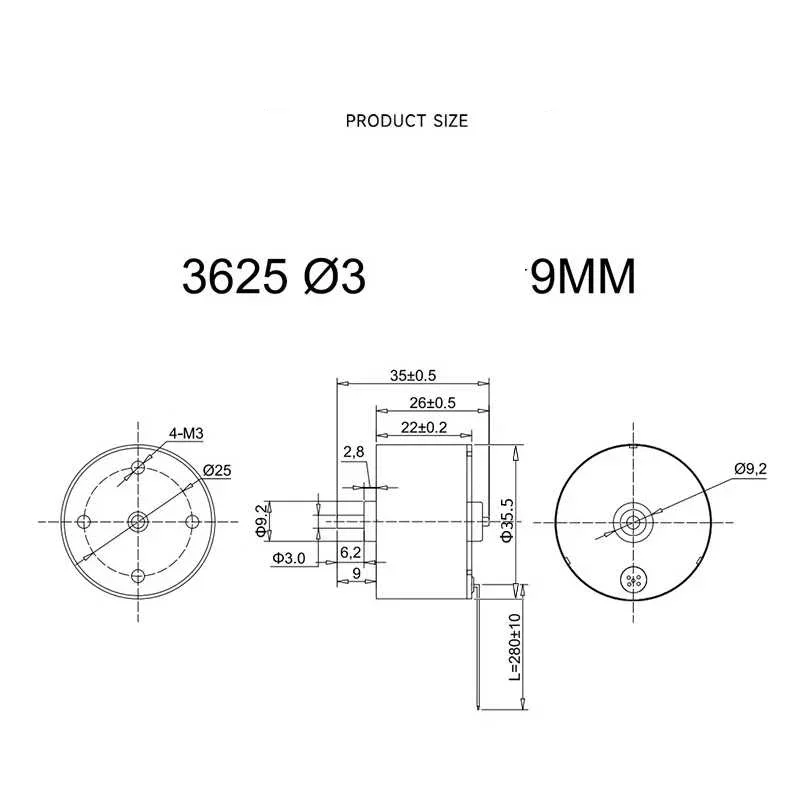 R-3625 12V 24V Micro DC Motor 3000/6000 RPM Brushless Speed Control Small High Speed Motor High Power