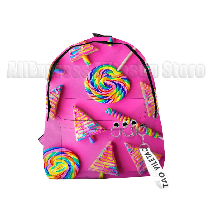 Sac à dos étanche pour garçons et filles, sac à dos de voyage décontracté, imprimé Fruit 3D, frites, Pizza, Donut Macaron, Oxford