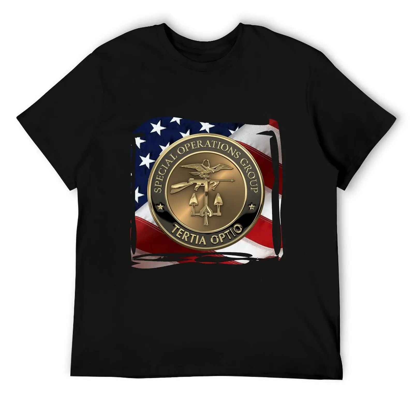 

Группа специальных операций - футболка с эмблемой SOG над американским флагом, футболка с индивидуальным принтом, мужские футболки для мужчин, футболка