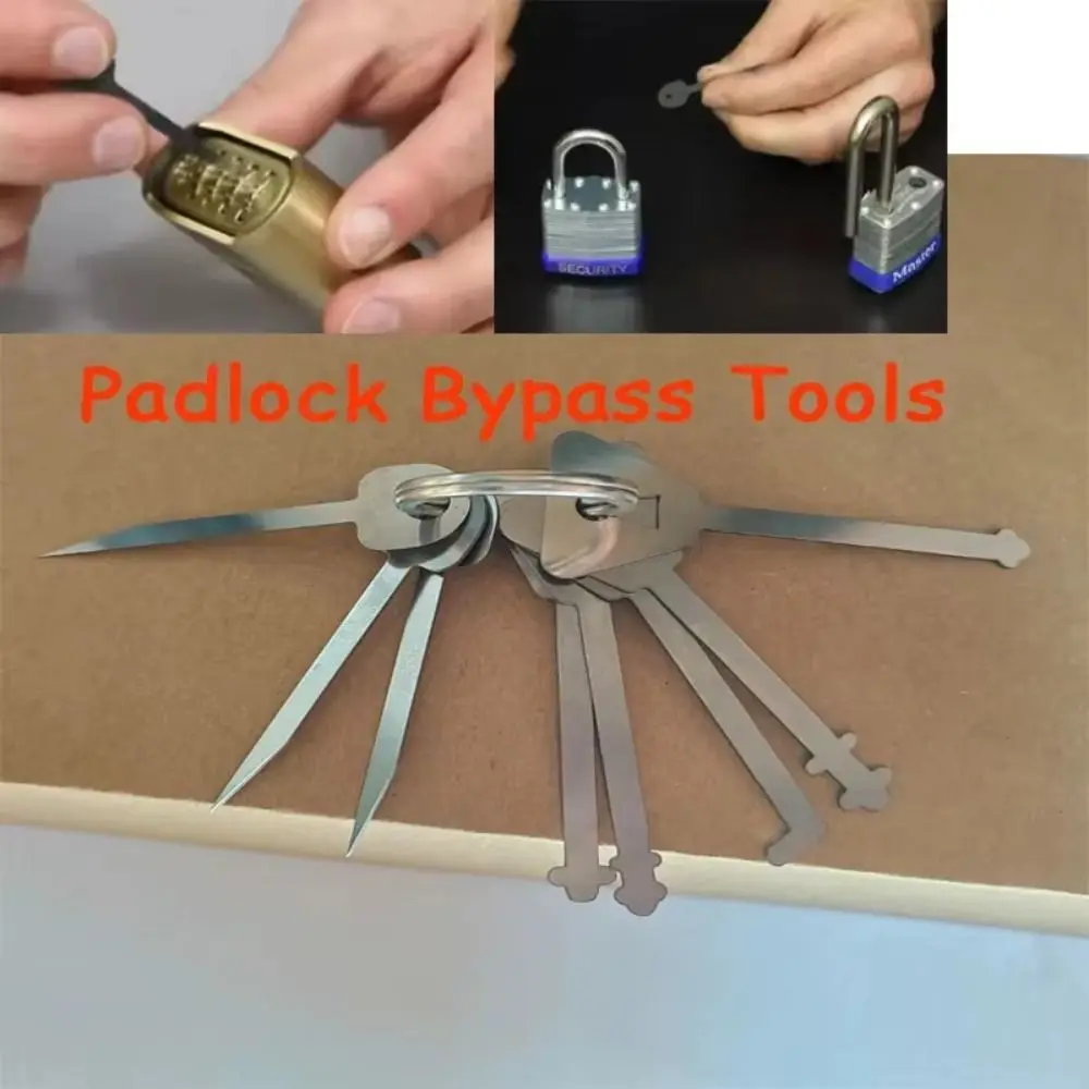 Stainless Steel Master Keys Sturdy Durable Skeleton Lock Hook Warded Pick Rust-proof Lock Installation Open Doors Key Set