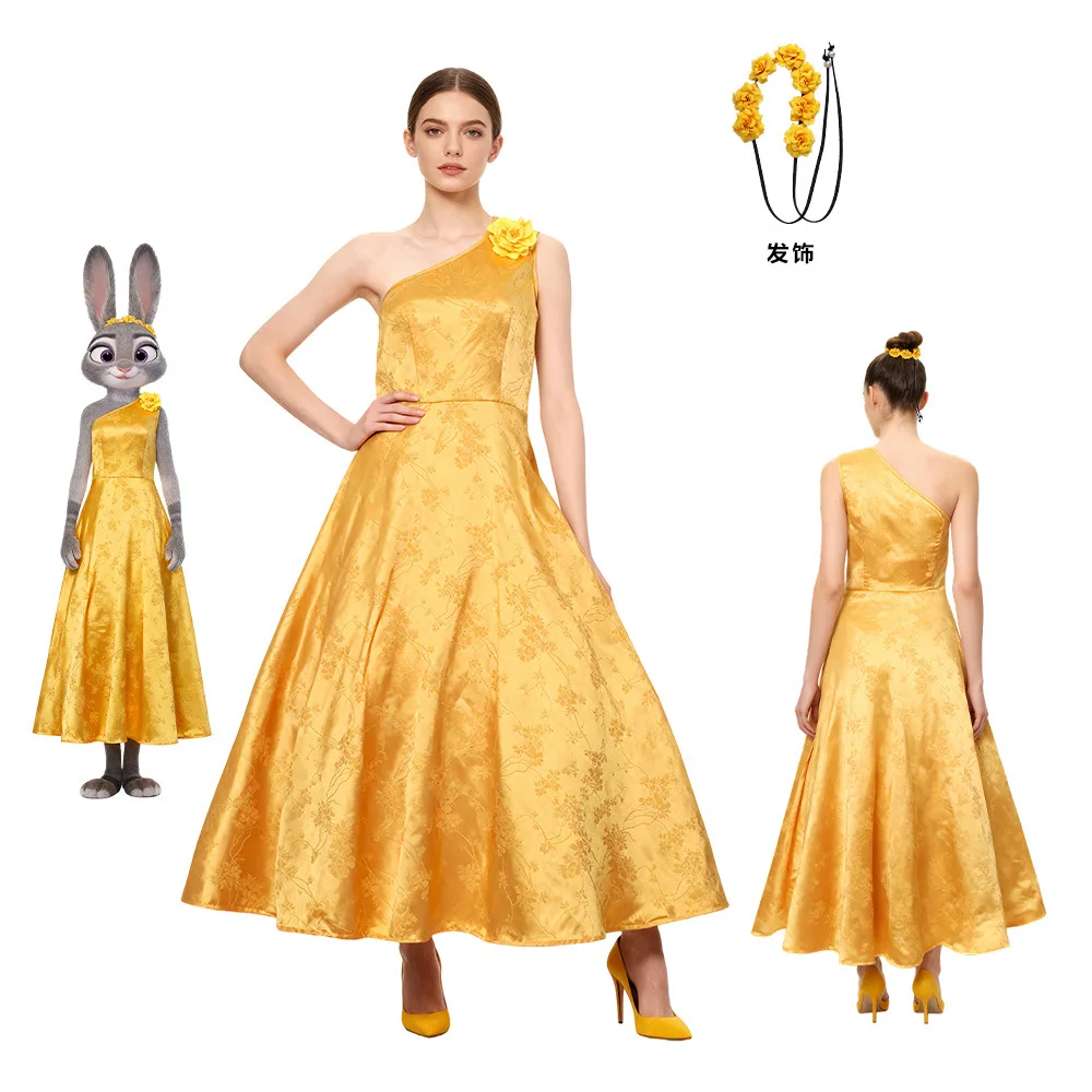 

Костюм для косплея зоопарка Джуди Хопс Джуди топия 2, желтое платье, униформа кролика, Хэллоуин, карнавал, вечерние, рождественские платья для женщин и девочек