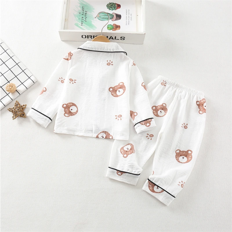 New Spring Autumn Baby Clothes Children Boys Sleepwear Tops And Pants Kids Pajamas Infant Girls Clothing Toddler Casual Costume