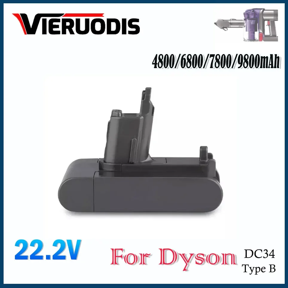 DC31 Type-B Battery 22.2V 4.8/6.8/7.8/9.8Ah Li-ion Vacuum Battery for Dyson DC35/45 DC31B/34/44 Animal DC56/57 (Only Fit Type B)