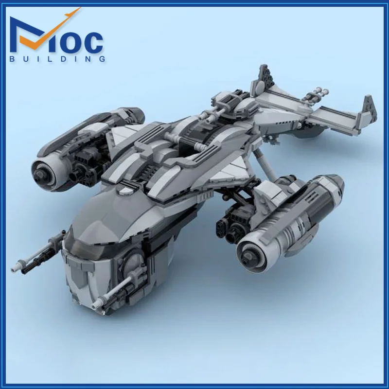 MOC Building Blocks Star Movie Porax GP-49 Gunship Science Fiction Spacecraft DIY Assembly Construction Model Toy