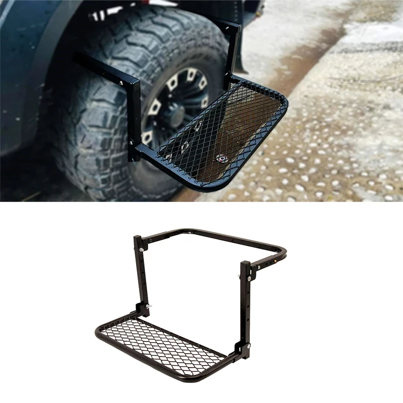 

Universal Car Accessories Steel Wheel Foot Pedal Folding Tire Step Flat Tyre Steps Tire Mounted Ladder for Pickup SUV