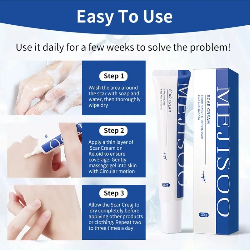 Scar Removal Cream Gel Remove Acne Spots Treatment Stretch Marks Burn Surgical Scar Repair Cream Smoothing Whitening Skin Beauty