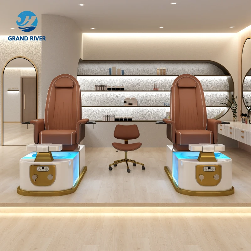 Nail Salon Furniture Electric Foot Bath Spa Pedicure Chair Light Surfing Spa Massage Chair For Manicure And Pedicure Luxury