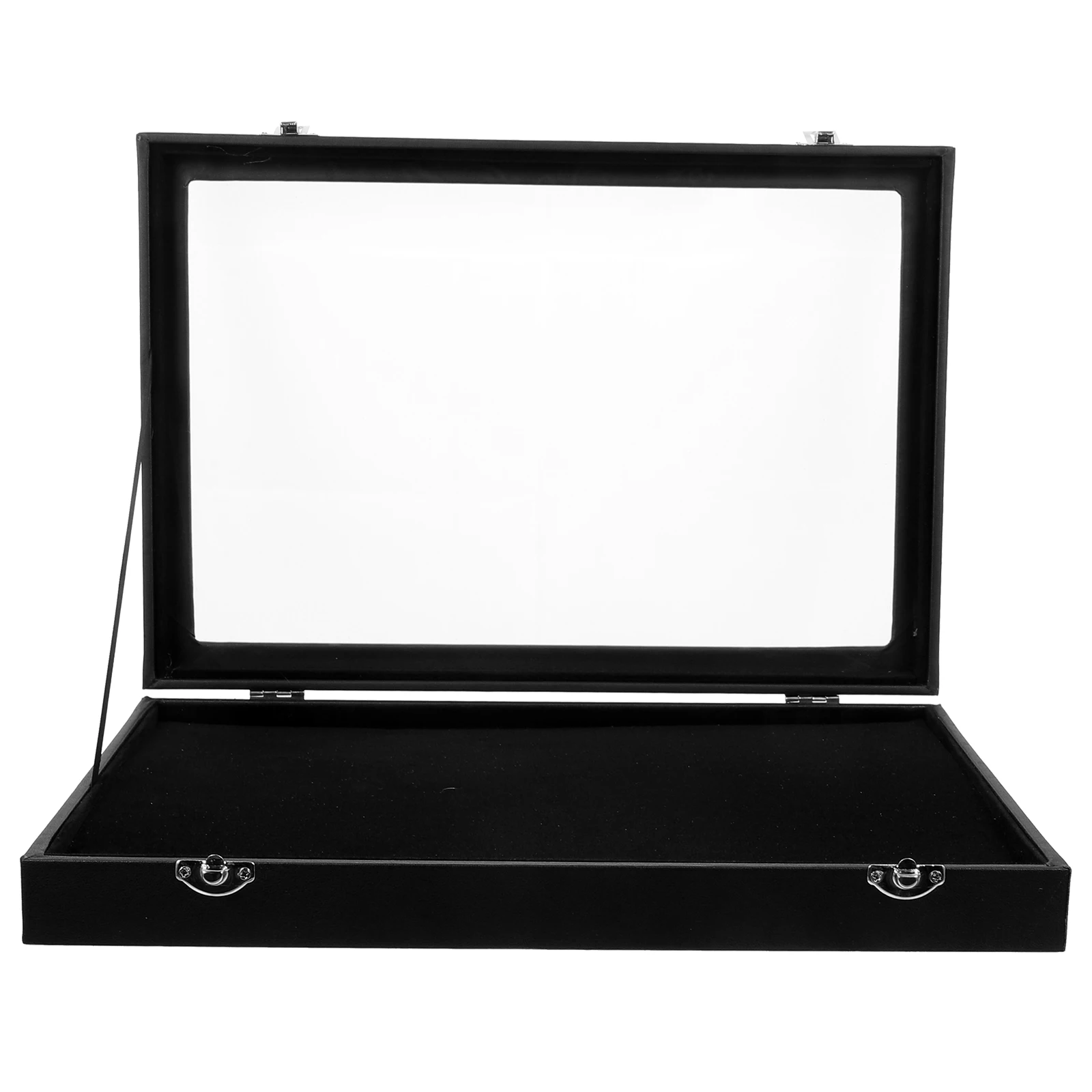 

Wood PU Pin Display Case Brooch Storage Box Organizer Jewelry Holder Dust Proof Compact Size Lightweight