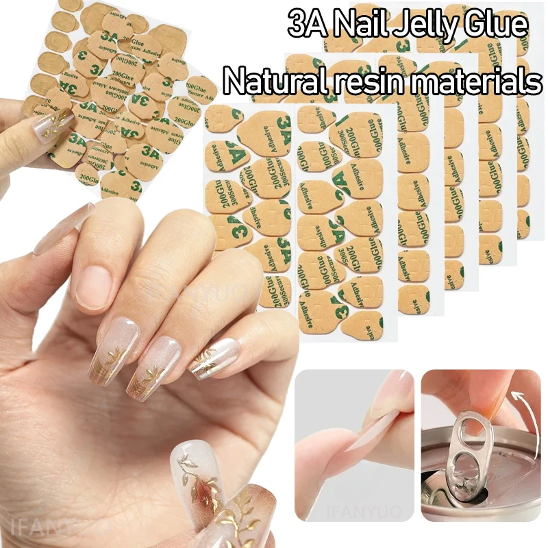 Double Side Nail Jelly Glue Wearable False Nail Art Adhesive Tape Glue Stickers DIY Reusable Manicure Nail Art Accessories Salon
