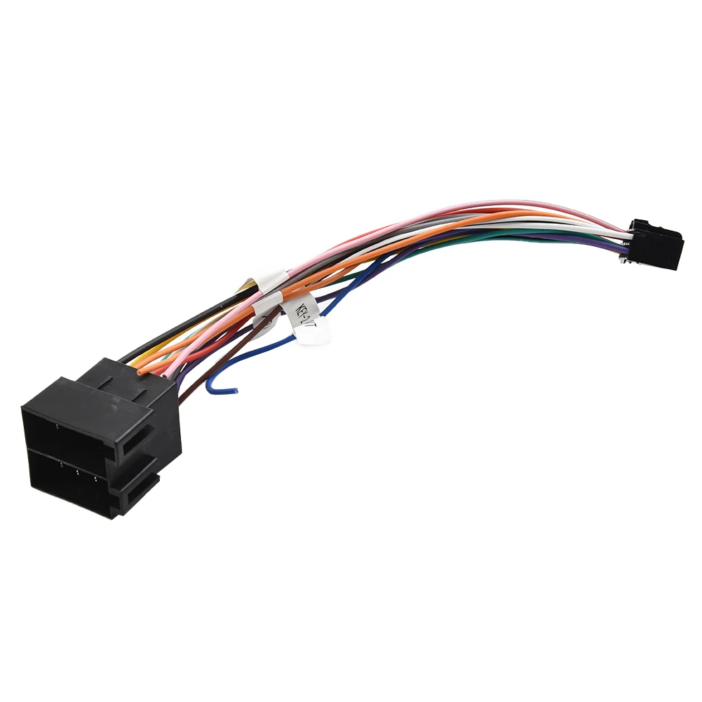 Adaptador de cabo para 2 Din Radio Car Android Head Unit, 16 pinos para ISO Plug Connector, cablagem, Acessório de fio universal